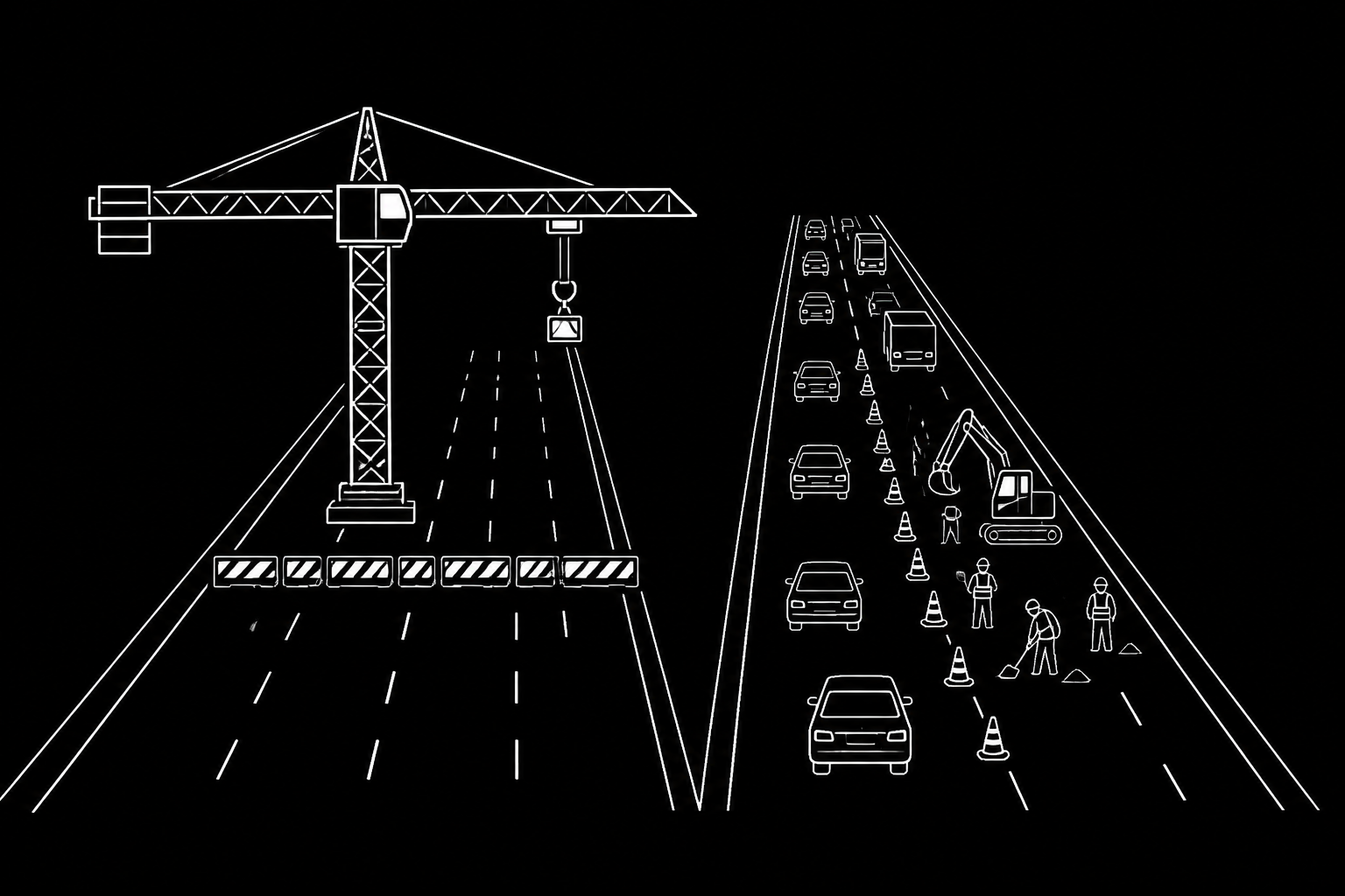 An illustration comparing a non-concurrent refresh (a total roadblock) with a concurrent refresh (a single lane closure with traffic flowing).
