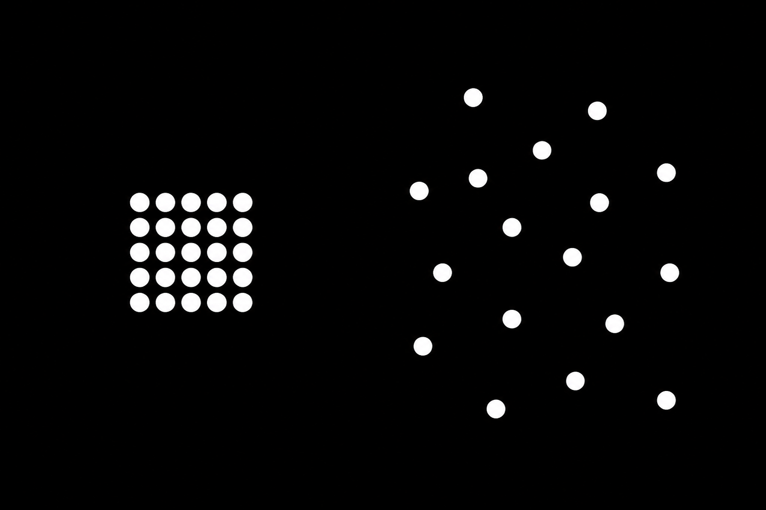 An illustration comparing physically clustered data versus scattered data on disk.