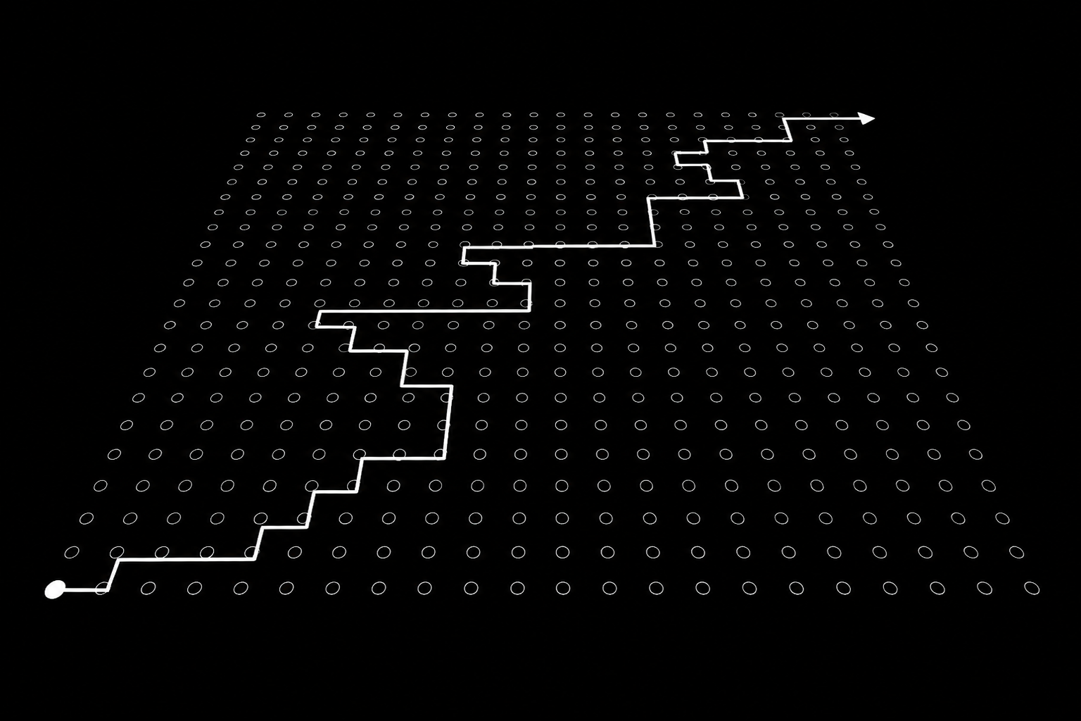 Illustration of an anomalous data scan cutting through a grid of normal data points.