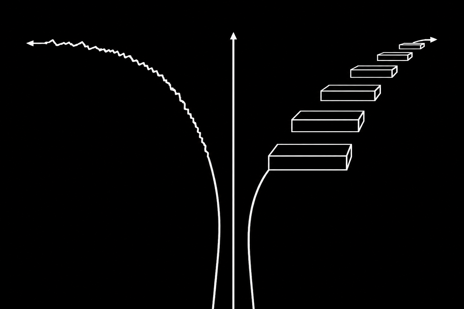 An illustration of three diverging paths representing B-tree, partitioning, and BRIN indexes.